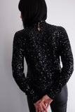 Blusa Gola Alta Bordada Luna - Preta