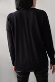 Blusa Manga Longa Bordada Raio - Preto