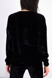 Blusa Veludo Bordada Sevilha - Preto