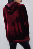 Blusa Capuz Veludo Verena - Bordeaux