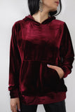 Blusa Capuz Veludo Verena - Bordeaux