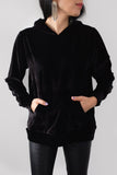 Blusa Capuz Veludo Verena - Preto