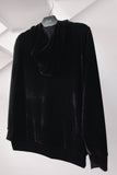 Blusa Capuz Veludo Verena - Preto