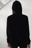 Blusa Capuz Veludo Verena - Preto