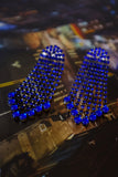 Brinco Strass Orion - Níquel e Azul