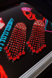 Brinco Strass Orion - Níquel e Vermelho