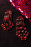 Brinco Strass Orion - Níquel e Vermelho
