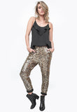 Calça Bordada Luna - Dourado com Grafite