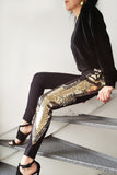 Calça Skinny Bordada Ray - Dourado