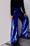Calça Pantalona Bordada Sole - Azul