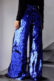 Calça Pantalona Bordada Sole - Azul