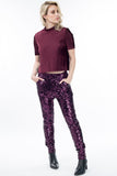 Calça Bordada Luna - Bordeaux