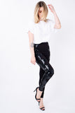 Calça Skinny Bordada Waves - Preto