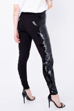 Calça Skinny Bordada Waves - Preto