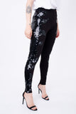 Calça Skinny Bordada Waves - Preto