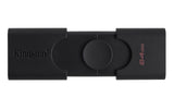 DTDE/64GB - Pen drive de 64GB USB 3.2 Geração 1, com 2 conectores: Tipo-A e Tipo-C
