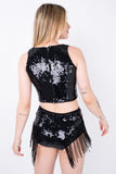 Hot Pant Bordada Vega - Preto
