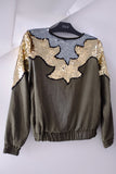 Jaqueta Bomber Bordada Waves - Verde