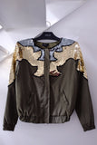 Jaqueta Bomber Bordada Waves - Verde