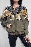 Jaqueta Bomber Bordada Waves - Verde