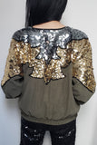 Jaqueta Bomber Bordada Waves - Verde