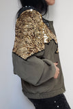 Jaqueta Bomber Bordada Waves - Verde