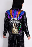 Jaqueta Perfecto Bordada Disco Voador - Preto