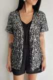 Kimono Bordado Luna - Prata com Grafite