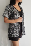 Kimono Bordado Luna - Prata com Grafite