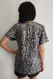 Kimono Bordado Luna - Prata com Grafite