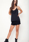 Regata Babados Lana - Preto