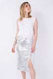 Saia Midi Bordada Sole - Branco