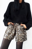 Shorts Bordado Luna - Dourado com Grafite