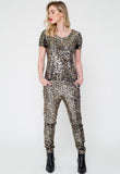 T-shirt Bordada Luna - Dourado com Grafite