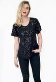 T-shirt Bordada Luna - Preto