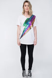 T-shirt Unissex Bordada Raio - Branco