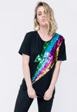 T-shirt Unissex Bordada Raio - Preto