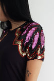 T-shirt Bordada Flow - Pink com Vermelho