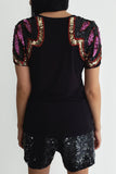 T-shirt Bordada Flow - Pink com Vermelho