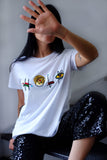 T-shirt Bordada Hola - Branco