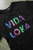 T-shirt Bordada Vida Loka - Preto