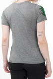 T-shirt Bordada Flamingos - Mescla