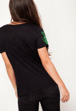 T-shirt Bordada Flamingos - Preto
