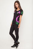 T-shirt Bordada Flamingos - Preto