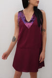 Vestido Bordado Benuza - Bordeaux